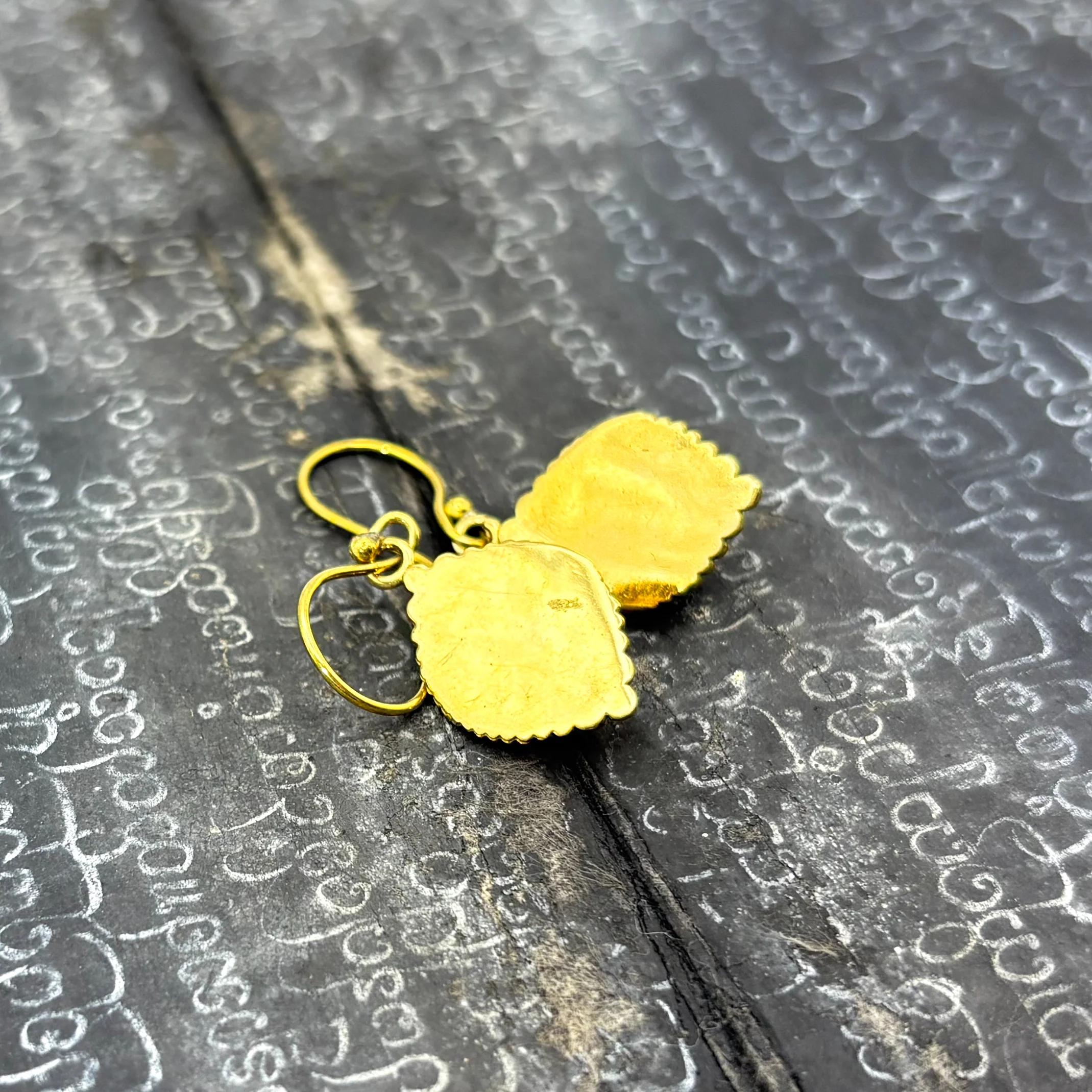 Tiger's Eye Dots Connect Us Brass Earrings - Image 7
