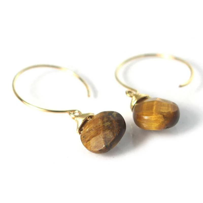Tiger's Eye Earrings with Gold Filled Ear Wires - Image 2