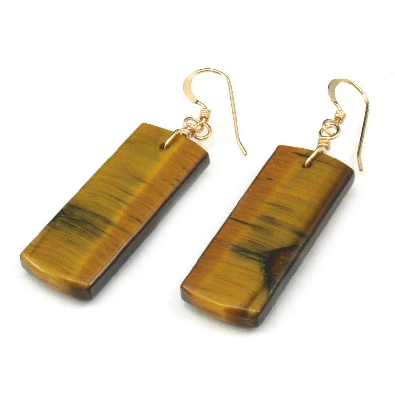 Tiger's Eye Earrings with Gold Filled French Ear Wires - Image 2