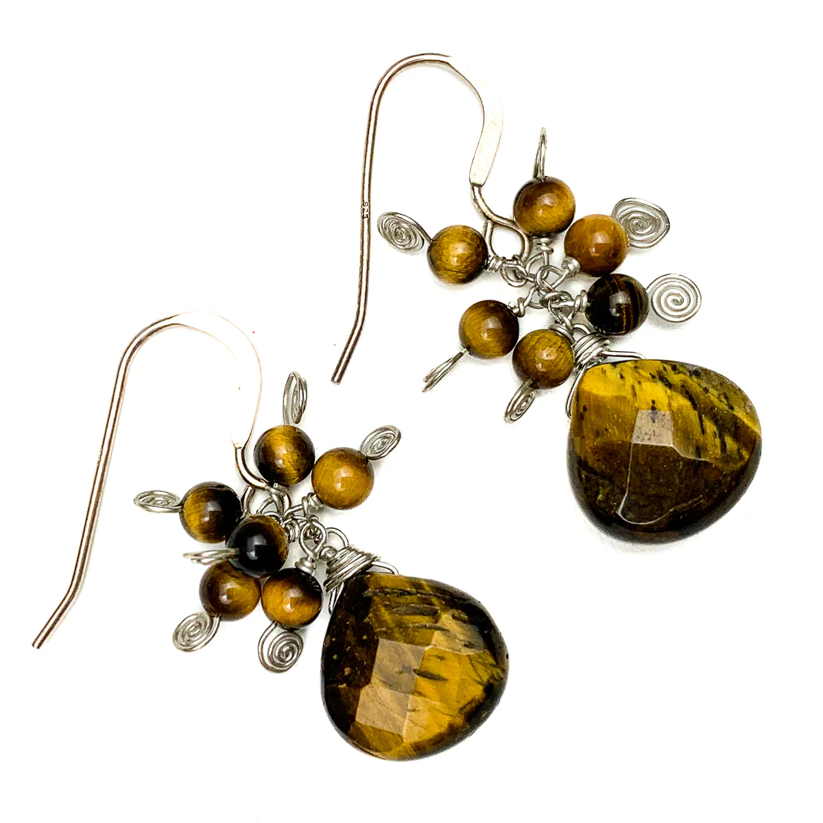 Tiger's Eye Earrings With Sterling Silver French Earwires - Image 4