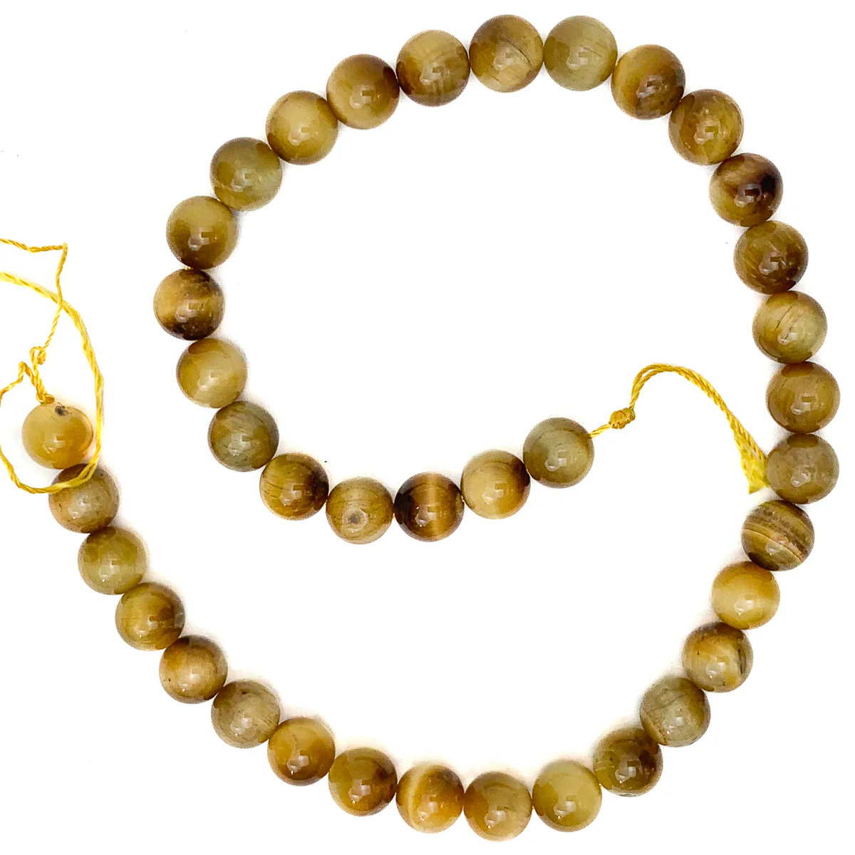 Tiger's Eye Golden 11mm Smooth Rounds Bead Strand - Image 2