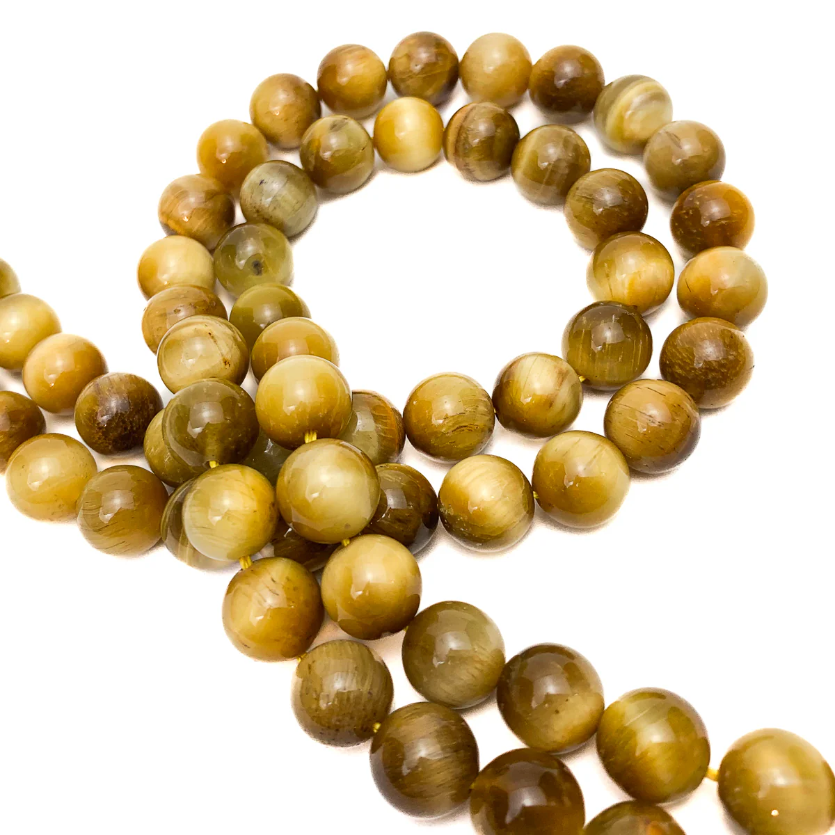 Tiger's Eye Golden 11mm Smooth Rounds Bead Strand - Image 3