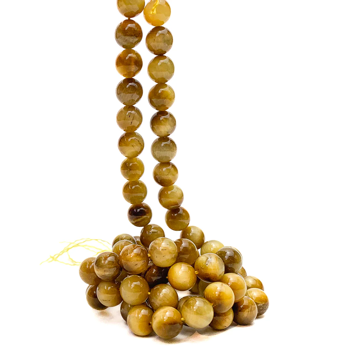 Tiger's Eye Golden 11mm Smooth Rounds Bead Strand - Image 4