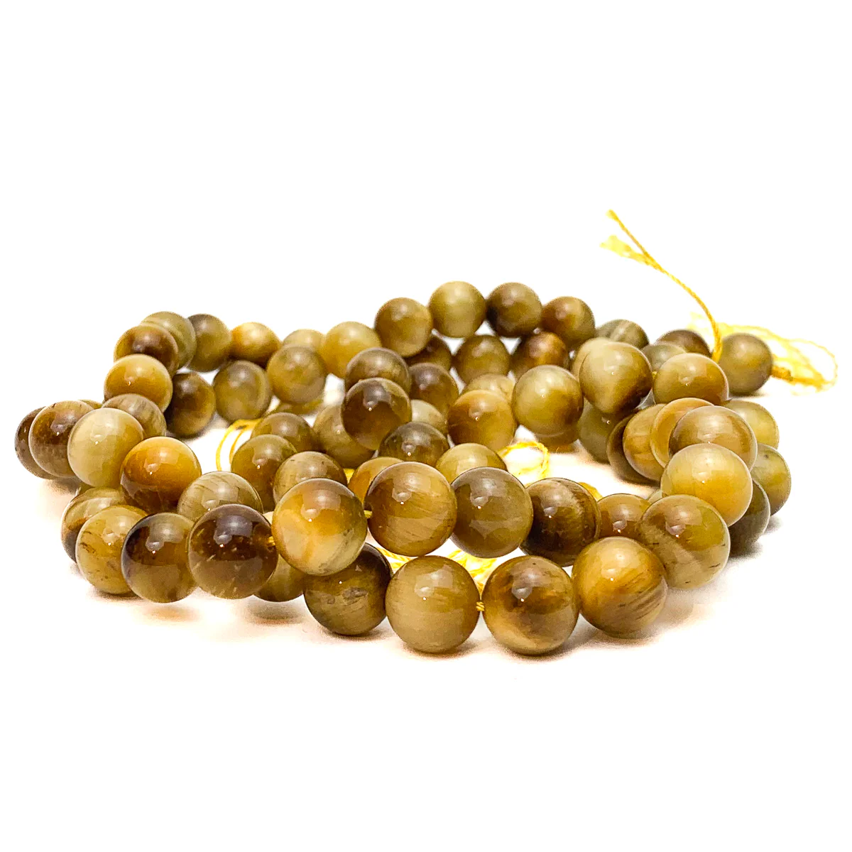 Tiger's Eye Golden 11mm Smooth Rounds Bead Strand - Image 6