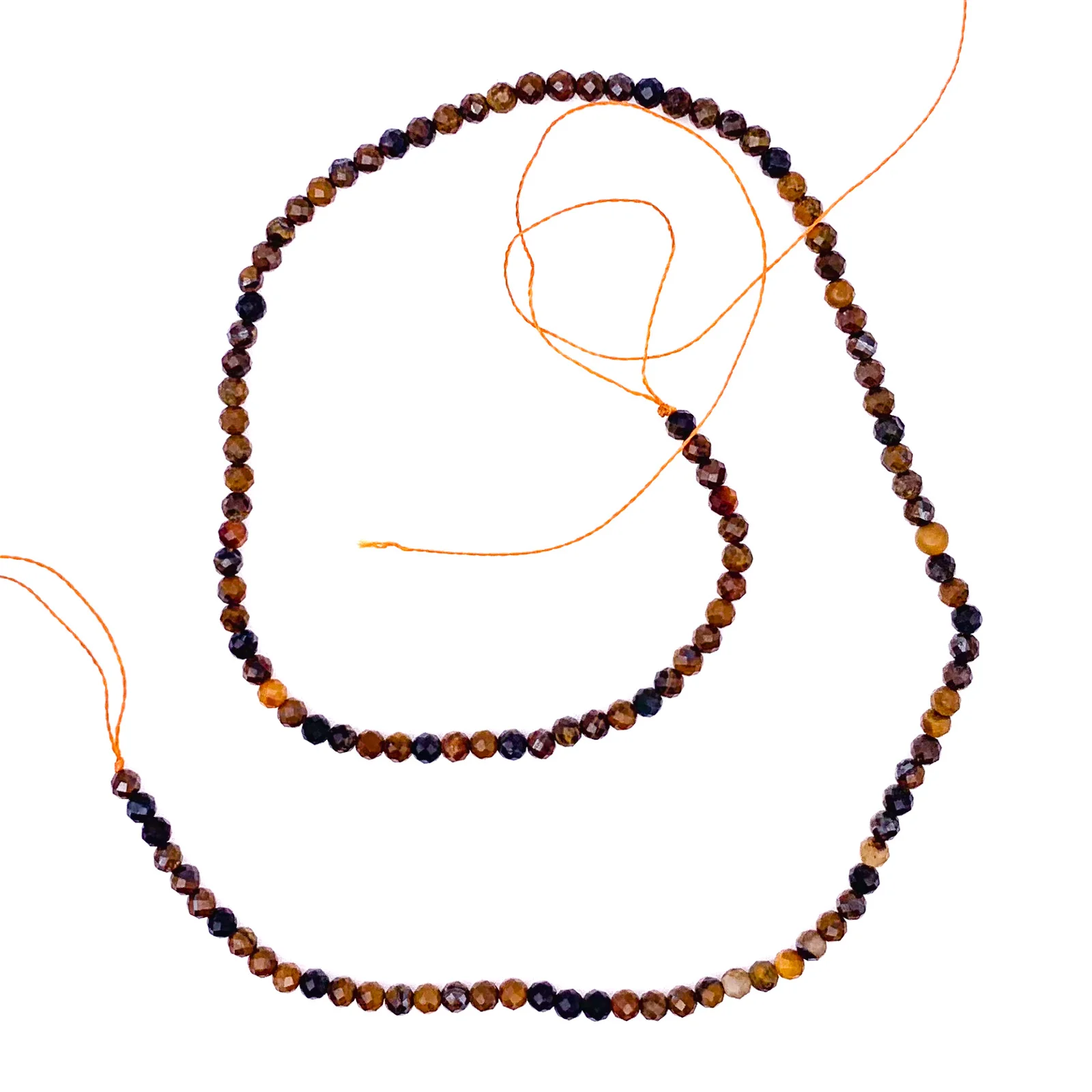 Tiger's Eye Golden Blue 3.5mm Faceted Rounds Bead Strand - Image 2