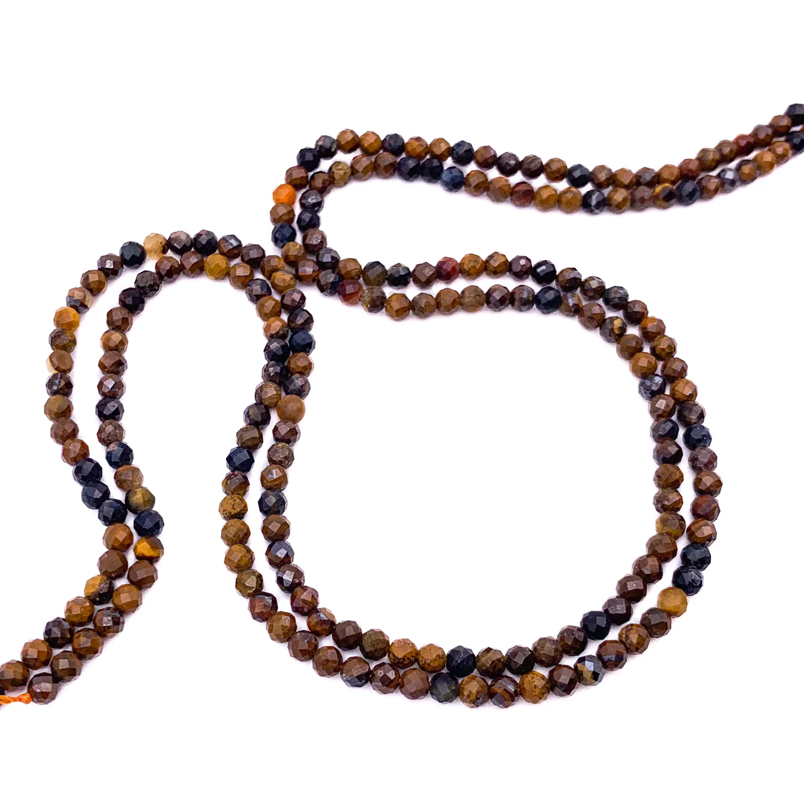 Tiger's Eye Golden Blue 3.5mm Faceted Rounds Bead Strand - Image 4
