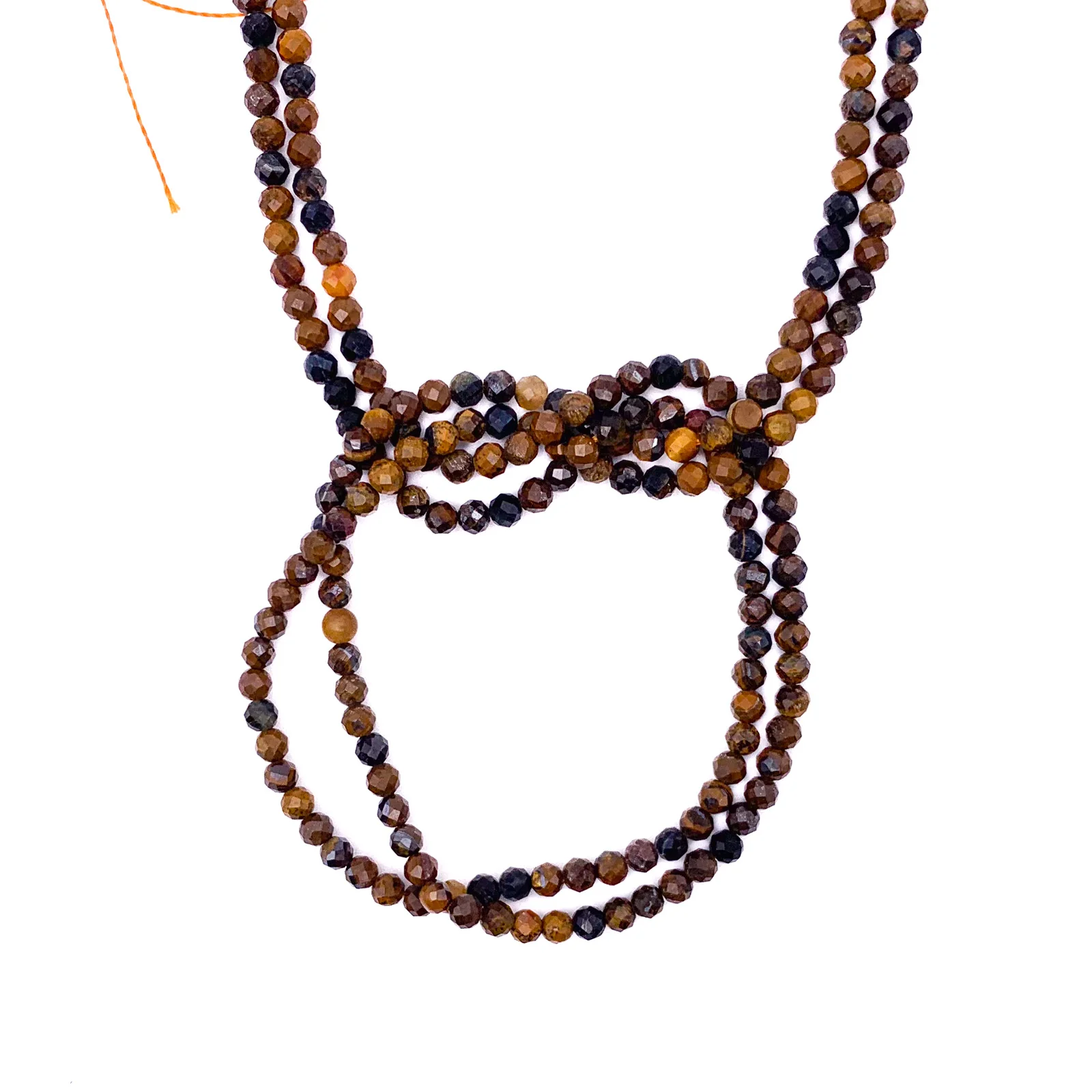 Tiger's Eye Golden Blue 3.5mm Faceted Rounds Bead Strand - Image 5