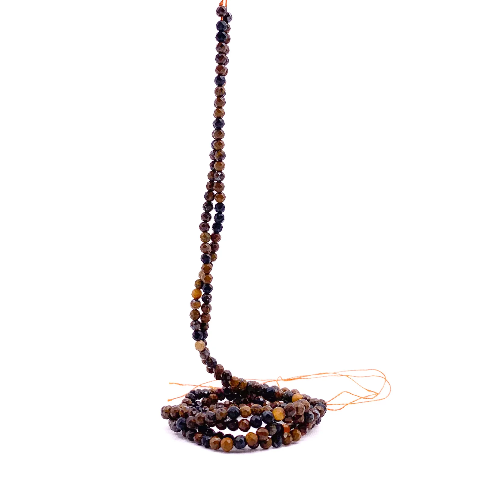 Tiger's Eye Golden Blue 3.5mm Faceted Rounds Bead Strand - Image 6