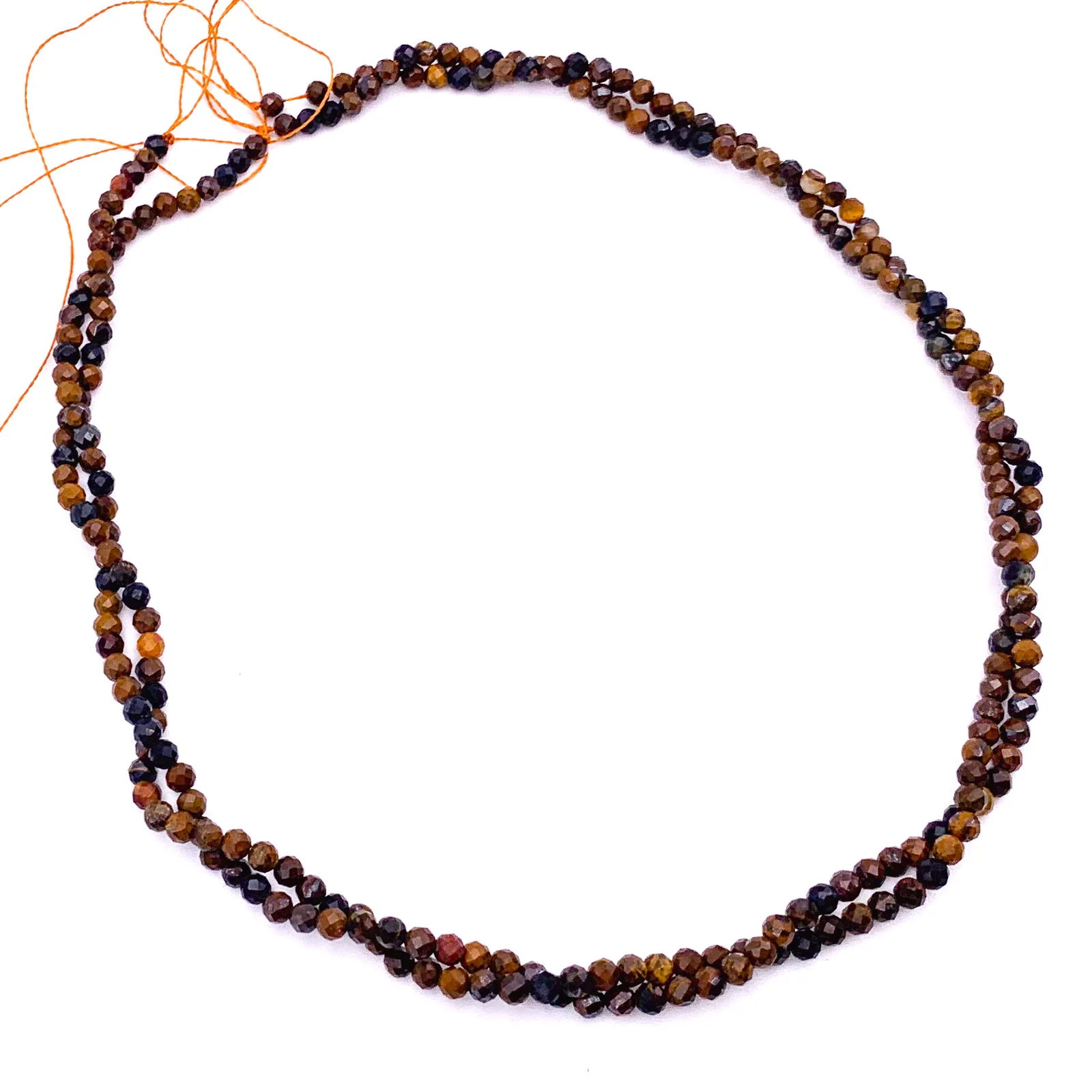 Tiger's Eye Golden Blue 3.5mm Faceted Rounds Bead Strand - Image 8