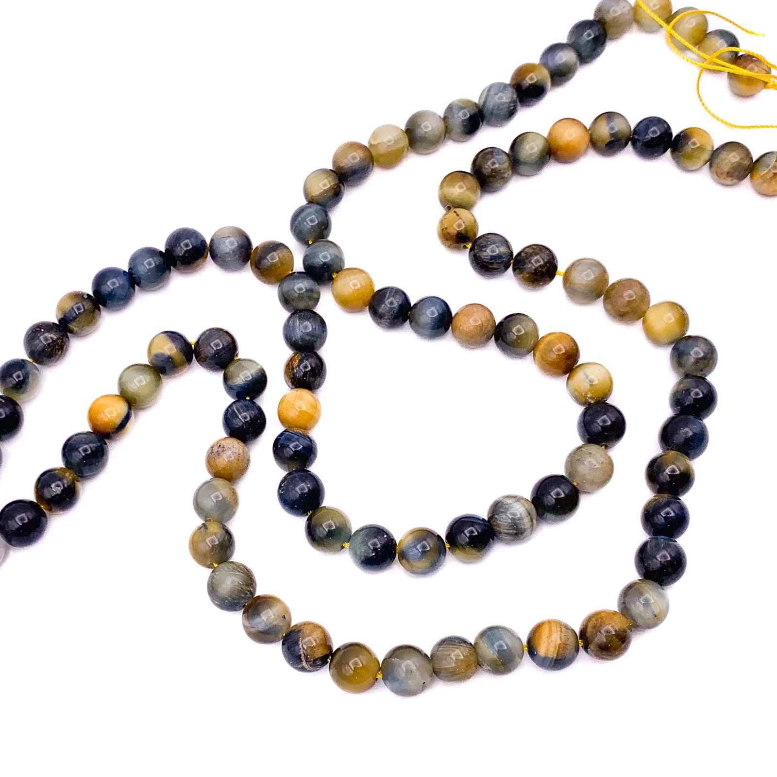 Tigers Eye Golden Blue 8.5mm Smooth Rounds Bead Strand - Image 4