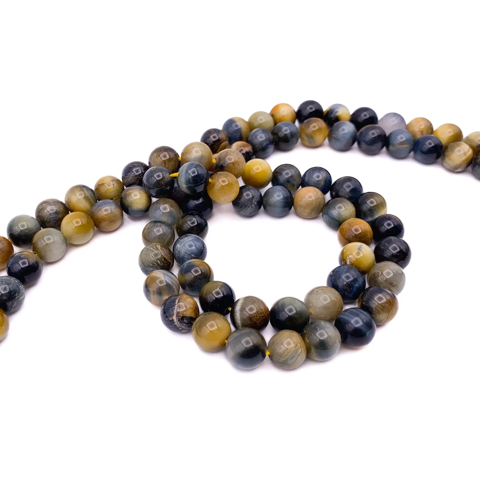 Tigers Eye Golden Blue 8.5mm Smooth Rounds Bead Strand - Image 6