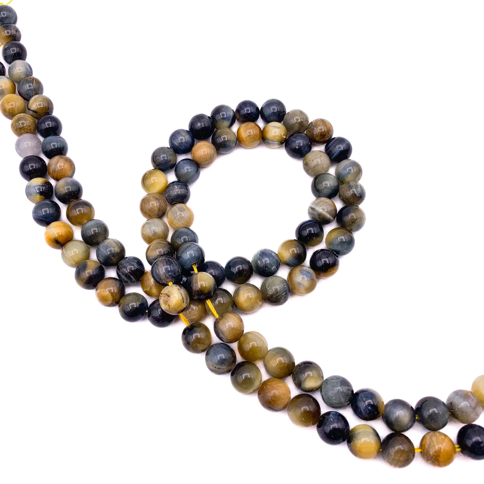 Tigers Eye Golden Blue 8.5mm Smooth Rounds Bead Strand - Image 7