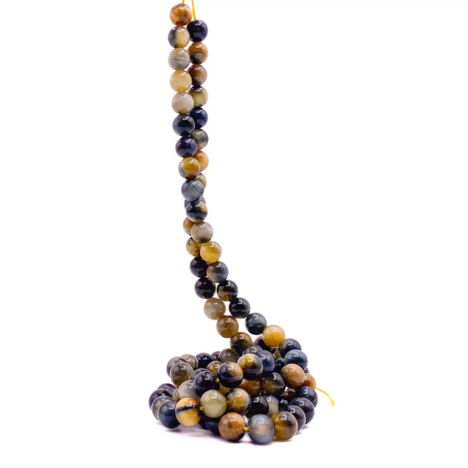 Tigers Eye Golden Blue 8.5mm Smooth Rounds Bead Strand - Image 8