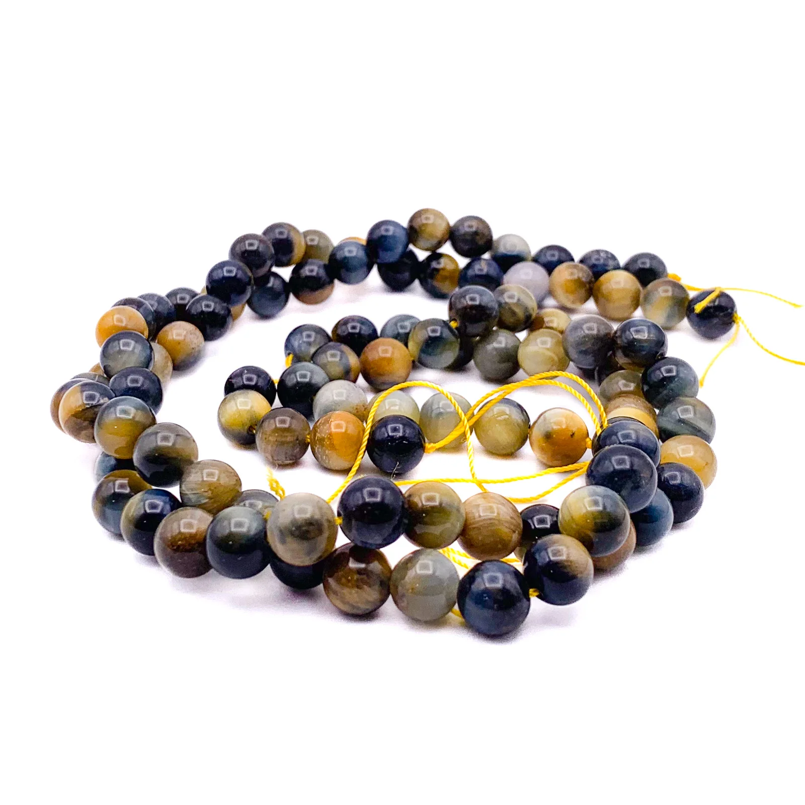 Tigers Eye Golden Blue 8.5mm Smooth Rounds Bead Strand - Image 9