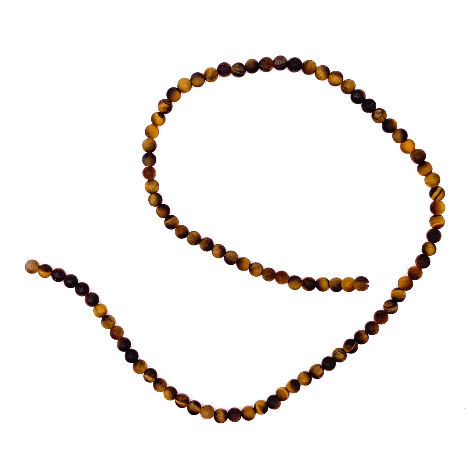 Tiger's Eye Matte 4.5mm Smooth Rounds Bead Strand - Image 2