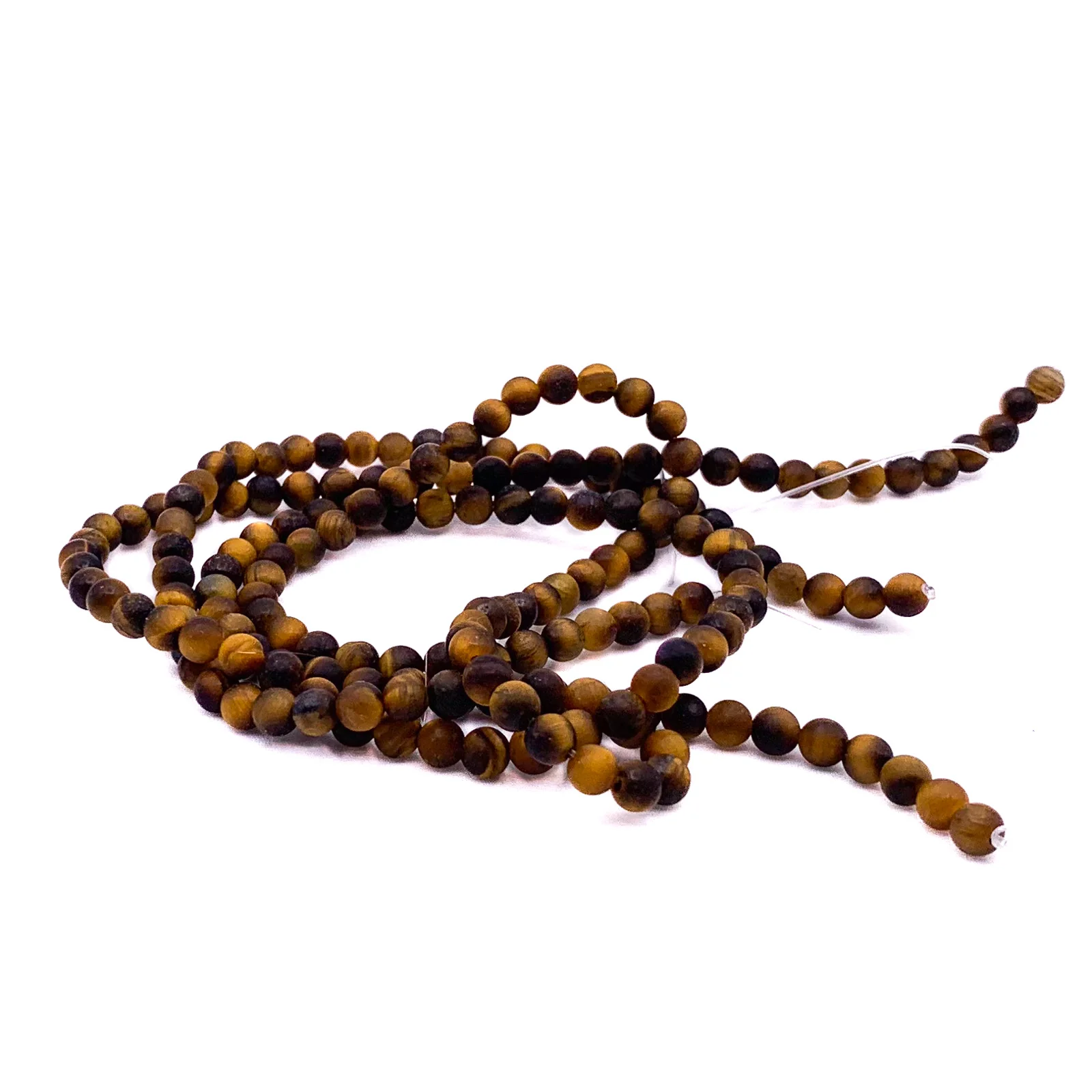 Tiger's Eye Matte 4.5mm Smooth Rounds Bead Strand - Image 6