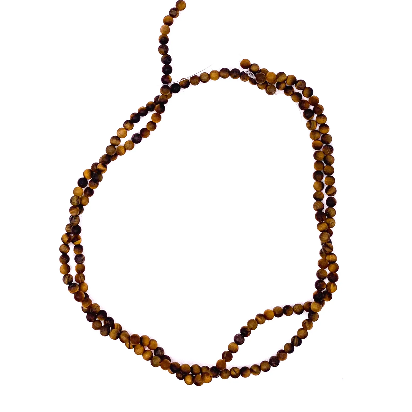 Tiger's Eye Matte 4.5mm Smooth Rounds Bead Strand - Image 7