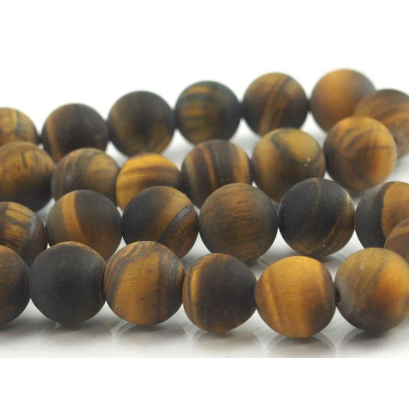 Tiger's Eye Matte Rounds 10mm Bead Strand - Image 2