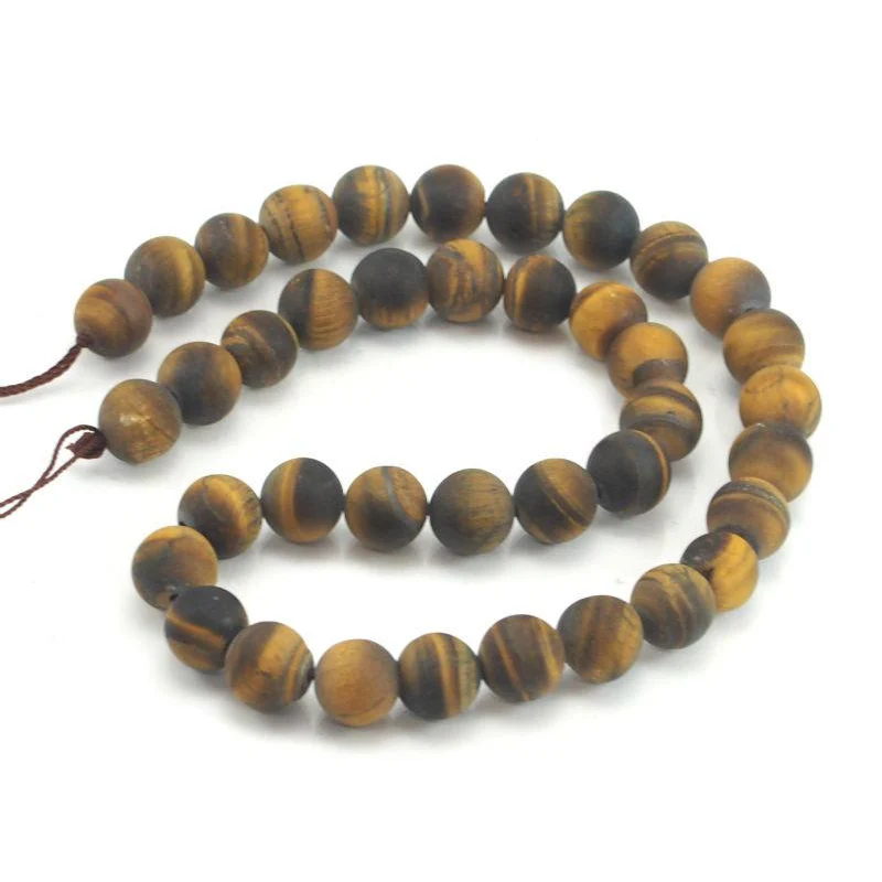 Tiger's Eye Matte Rounds 10mm Bead Strand - Image 3