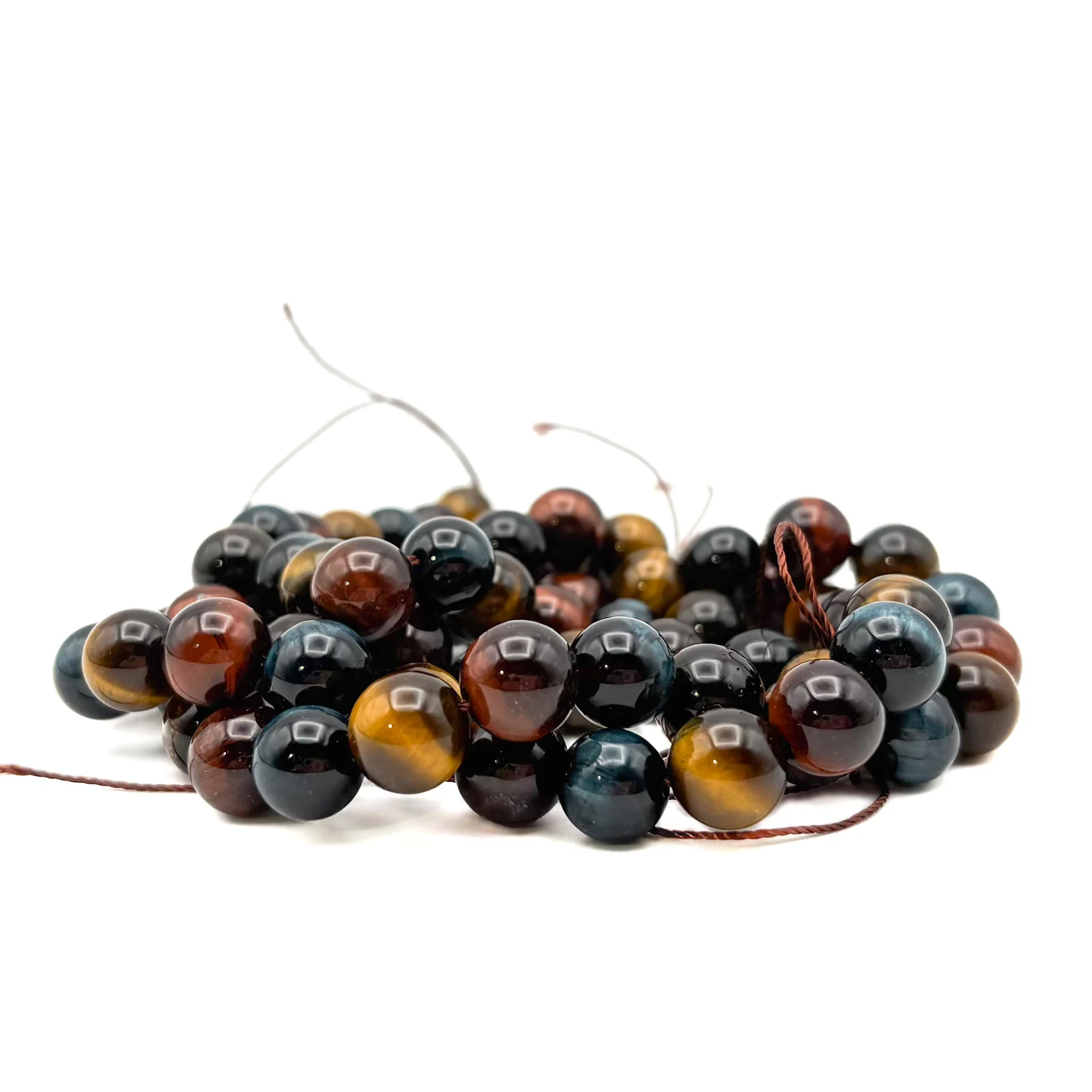 Tiger's Eye Multi 10.5mm Smooth Rounds Bead Strand - Image 10