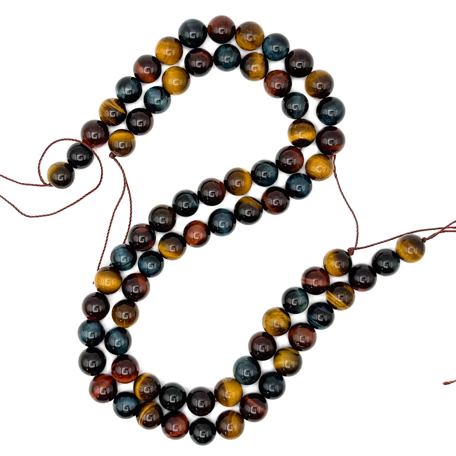 Tiger's Eye Multi 10.5mm Smooth Rounds Bead Strand - Image 2