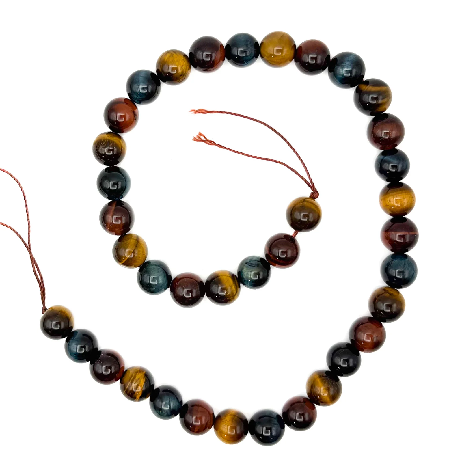 Tiger's Eye Multi 10.5mm Smooth Rounds Bead Strand - Image 3