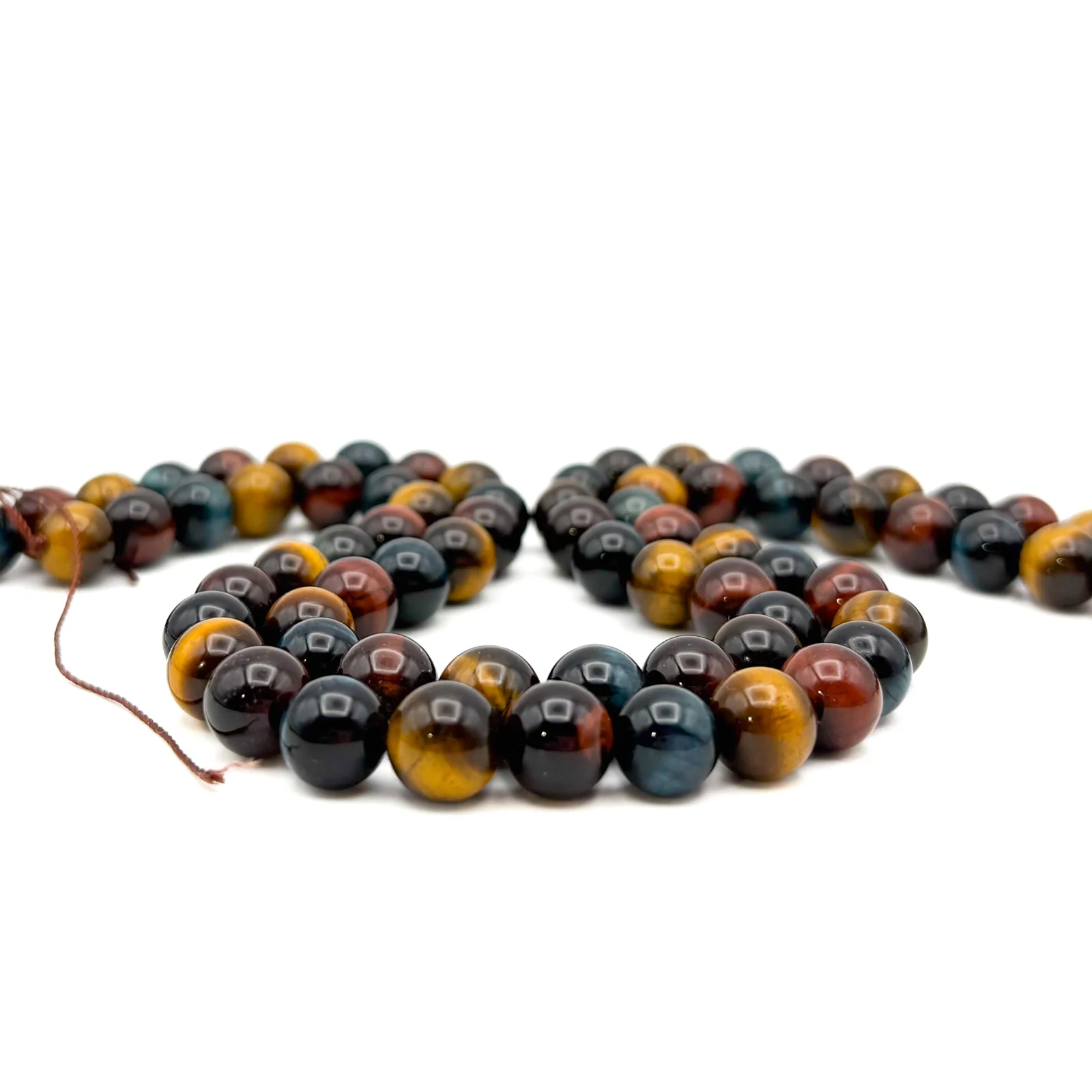 Tiger's Eye Multi 10.5mm Smooth Rounds Bead Strand - Image 4