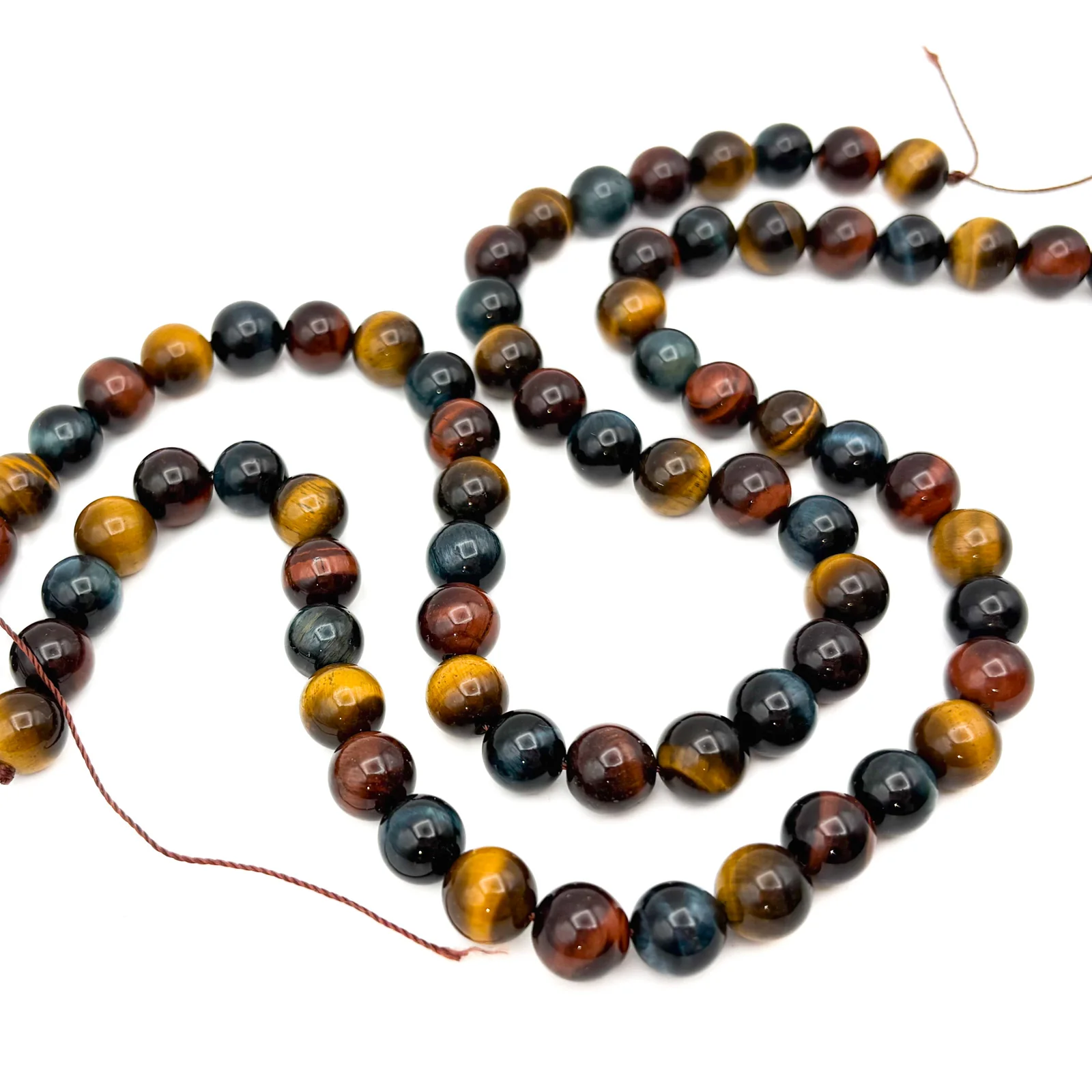 Tiger's Eye Multi 10.5mm Smooth Rounds Bead Strand - Image 6