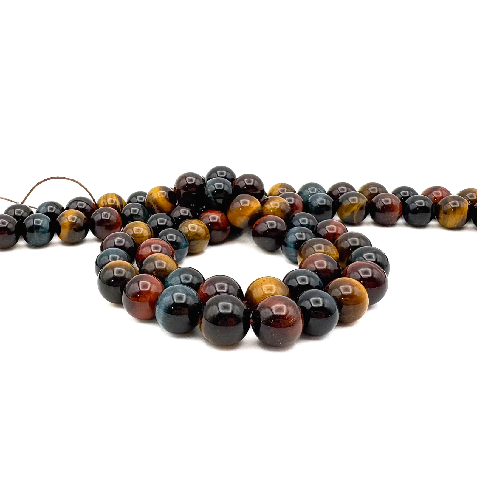 Tiger's Eye Multi 10.5mm Smooth Rounds Bead Strand - Image 8