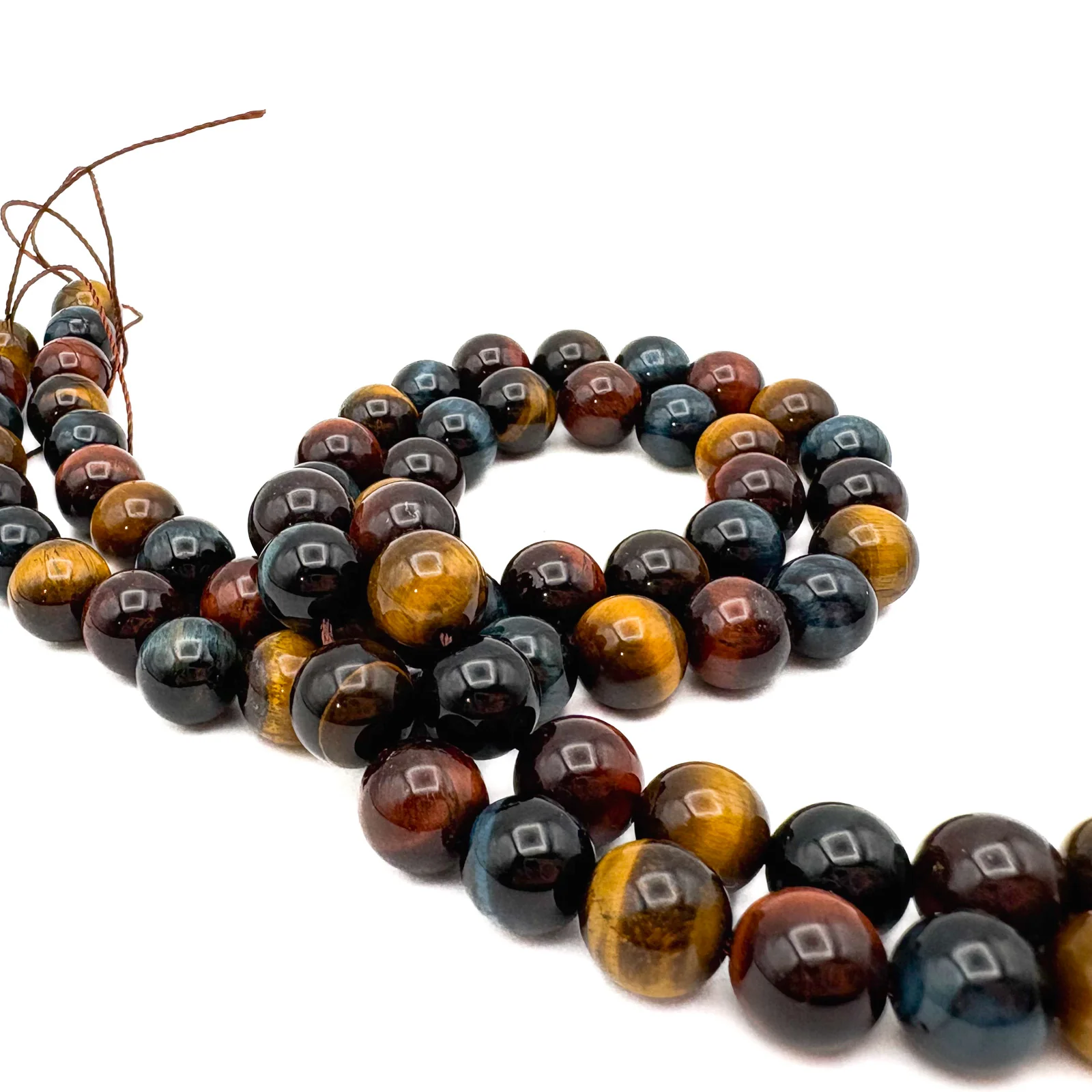 Tiger's Eye Multi 10.5mm Smooth Rounds Bead Strand - Image 9