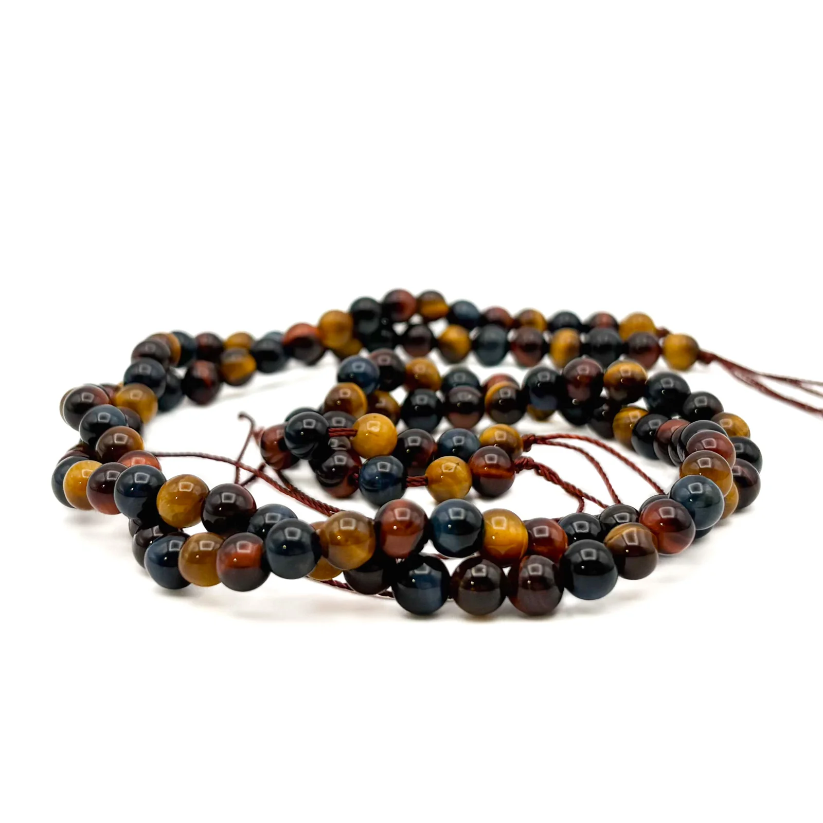Tiger's Eye Multi 6.5mm Smooth Rounds Bead Strand - Image 10