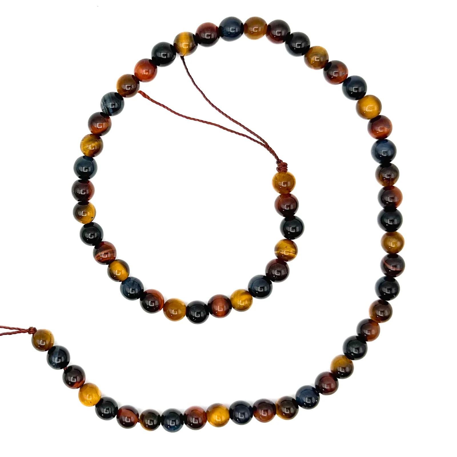 Tiger's Eye Multi 6.5mm Smooth Rounds Bead Strand - Image 2