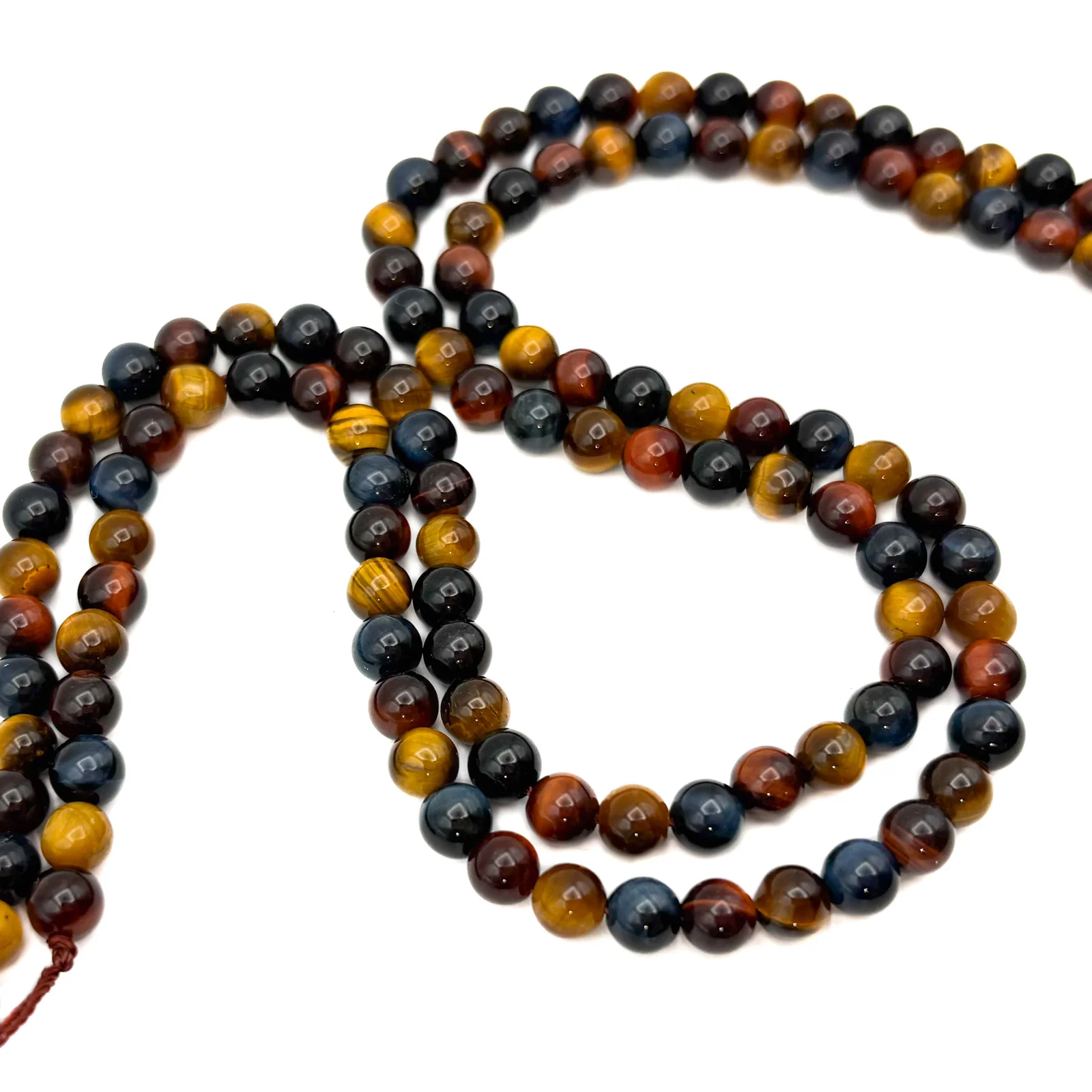 Tiger's Eye Multi 6.5mm Smooth Rounds Bead Strand - Image 5
