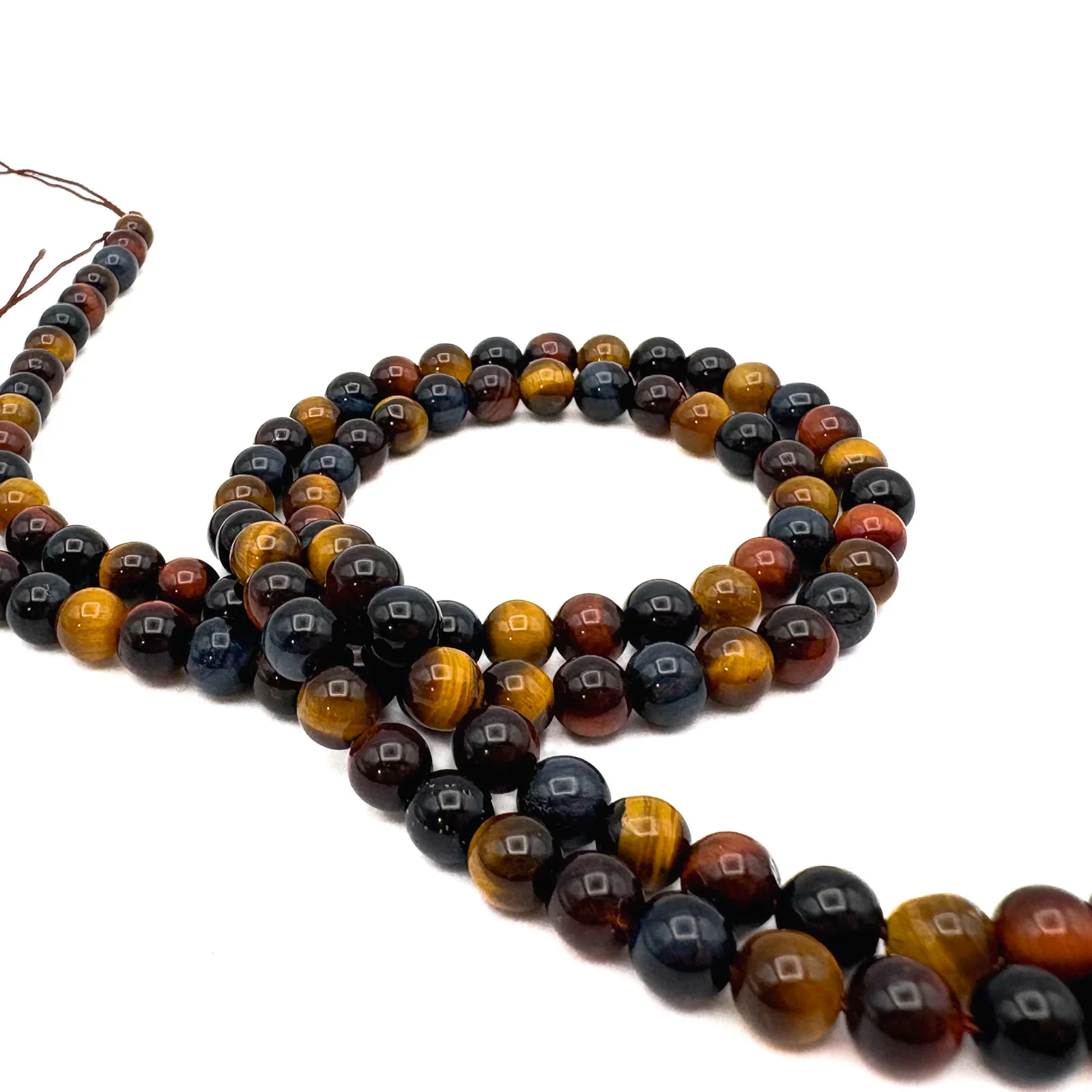 Tiger's Eye Multi 6.5mm Smooth Rounds Bead Strand - Image 7