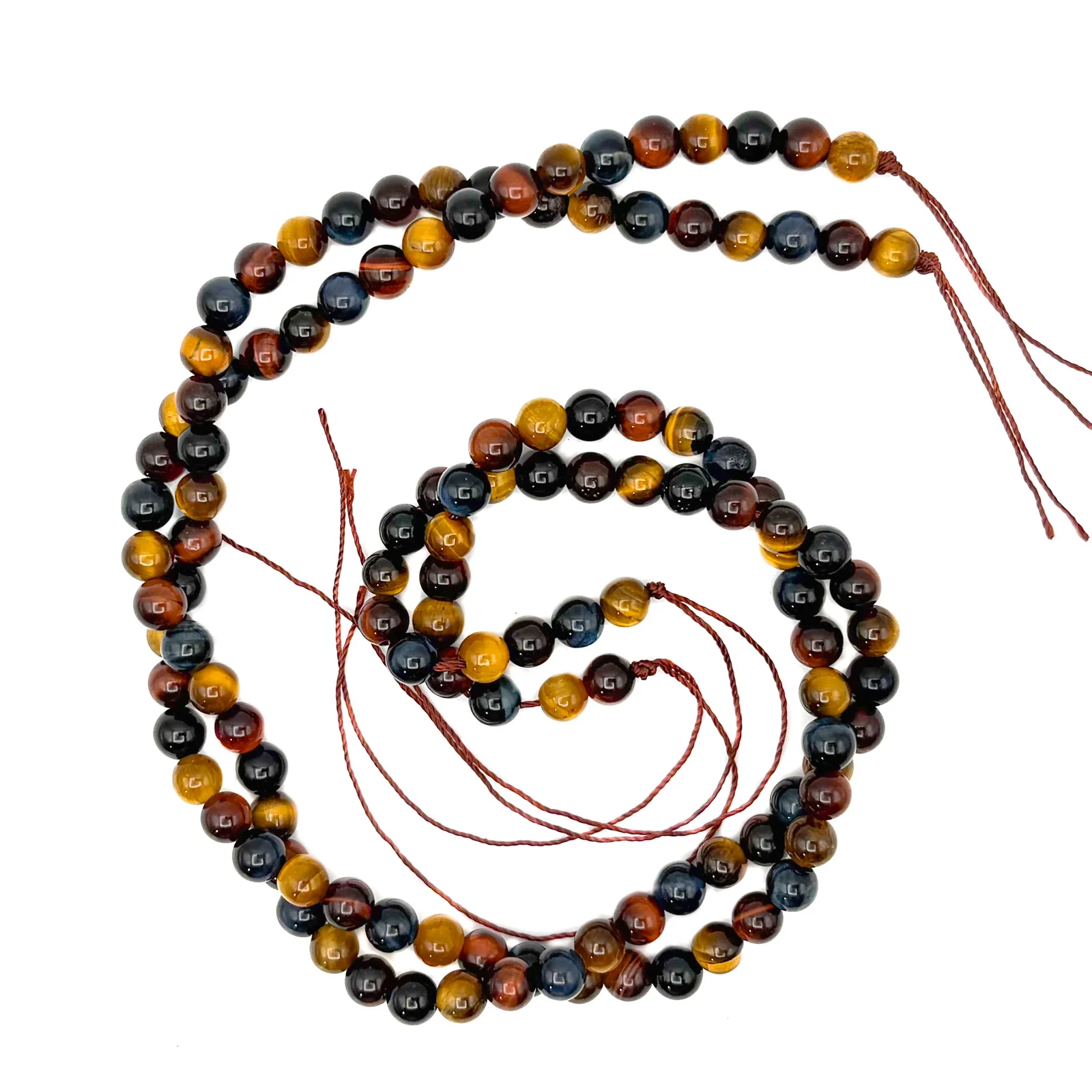 Tiger's Eye Multi 6.5mm Smooth Rounds Bead Strand - Image 9