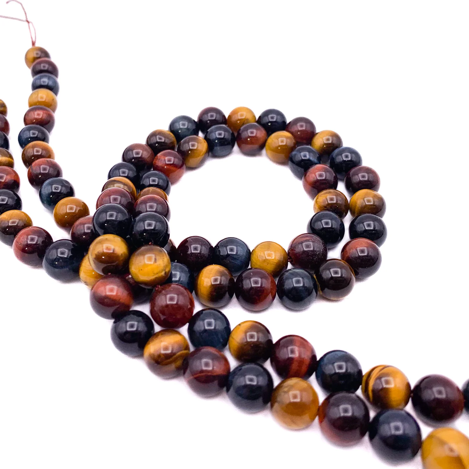 Tigers Eye Multi 8.5mm Smooth Rounds Bead Strand - Image 7