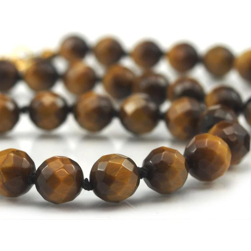 Tiger's Eye Necklace with Gold Plated S-Hook Clasp - Image 2
