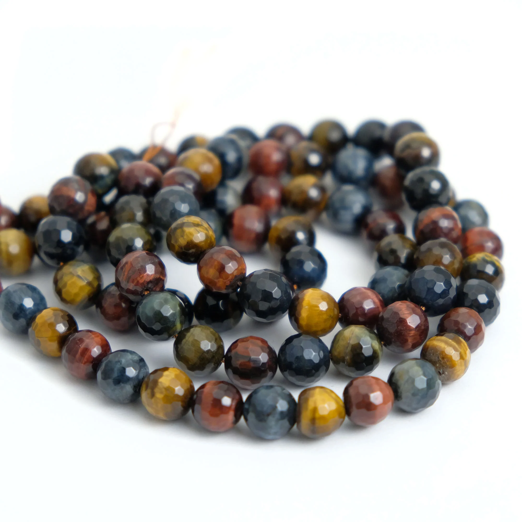 Tiger's Eye Multi Color 10mm Faceted Rounds - Image 2