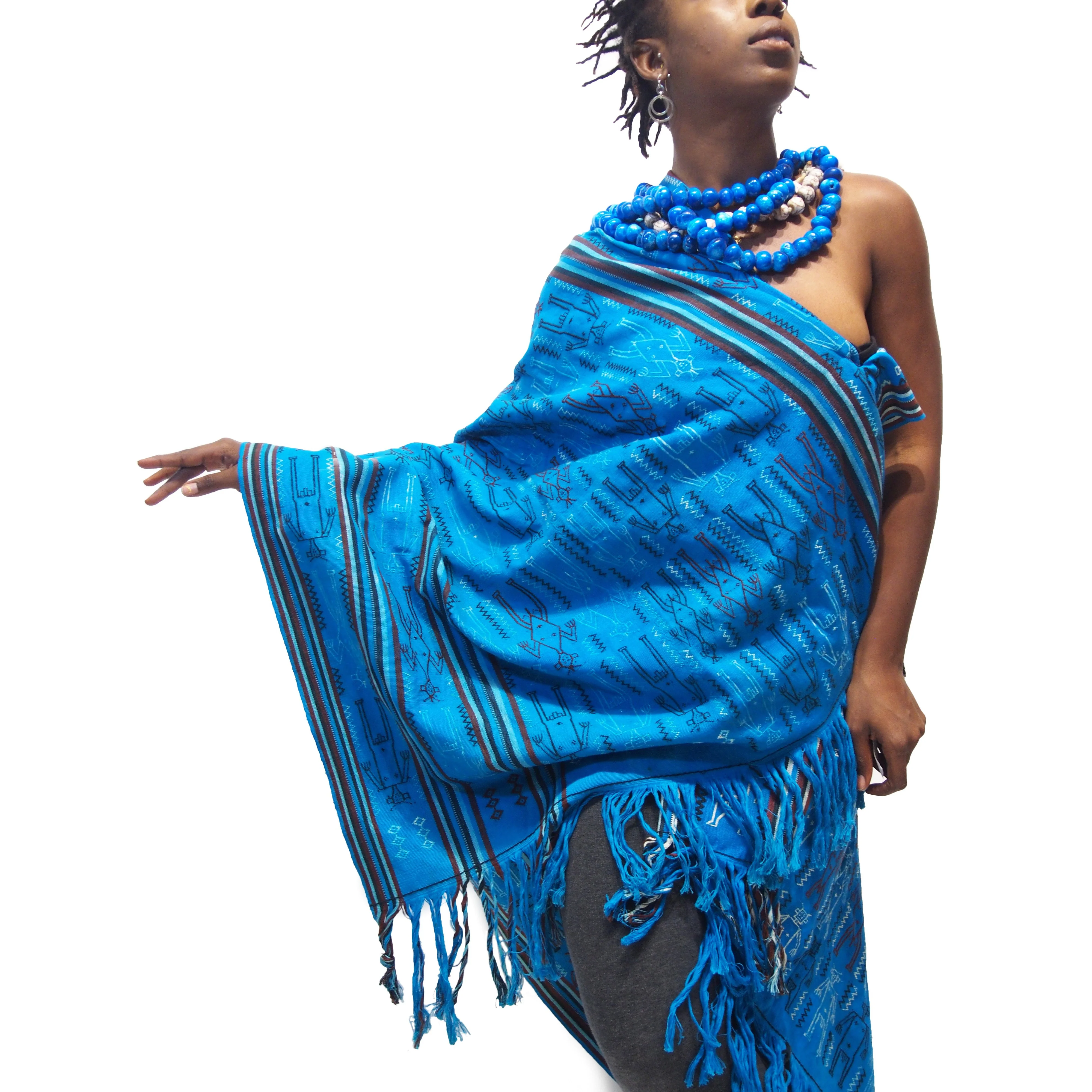Ensemble 1: Vintage Timor Heirloom Cloth and Headdress, Naga Shell and Moroccan Faience Beads - EACH ITEM SOLD SEPARATELY - Image 2