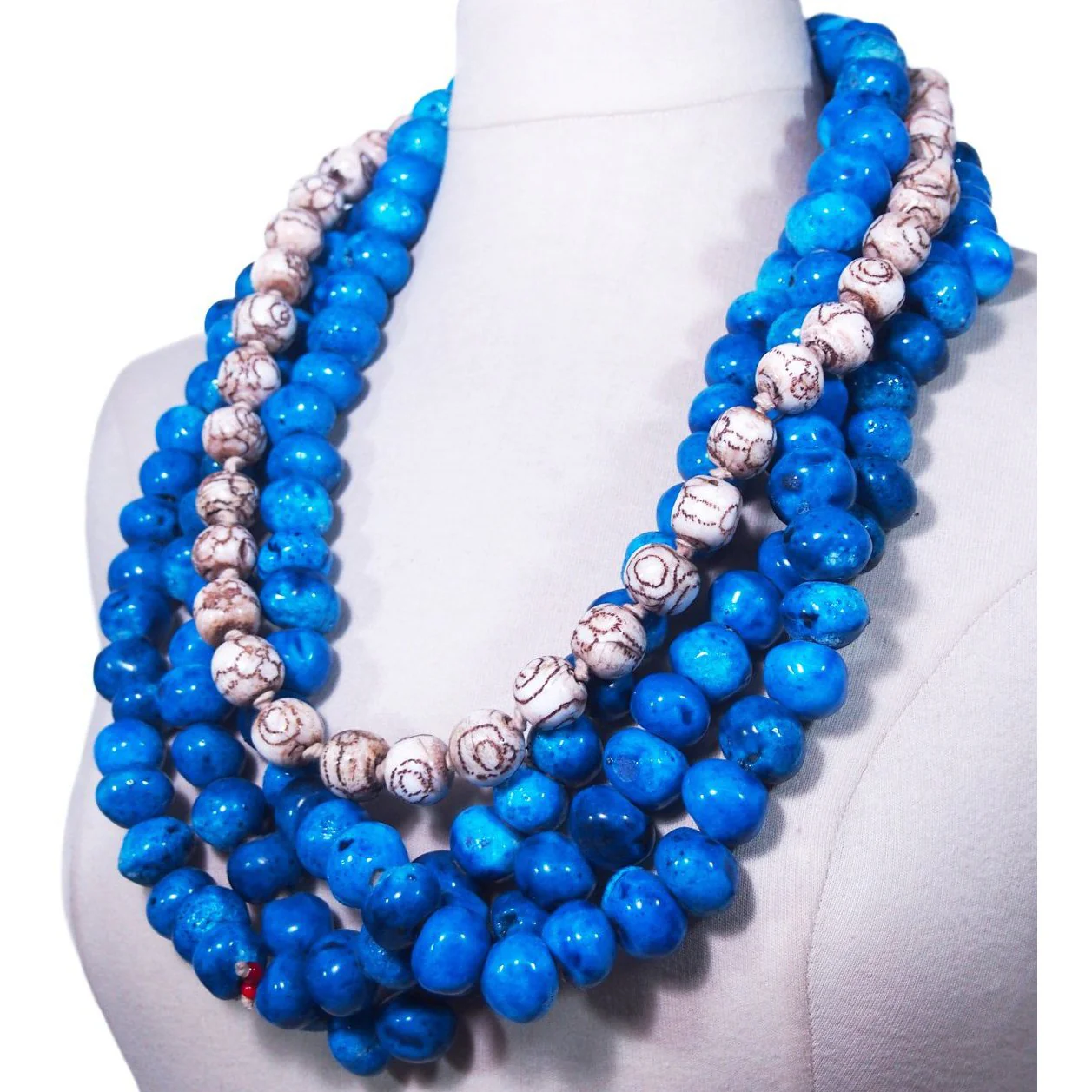 Ensemble 1: Vintage Timor Heirloom Cloth and Headdress, Naga Shell and Moroccan Faience Beads - EACH ITEM SOLD SEPARATELY - Image 8