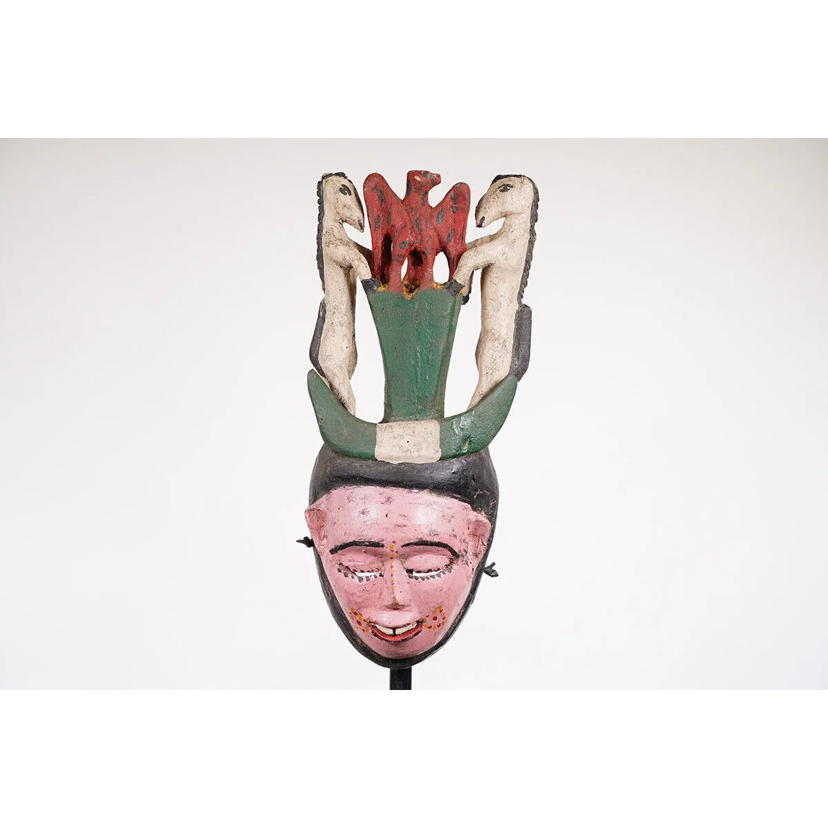Tiv Festival Mask With Horses & Bird, Nigeria #1118 - Image 2