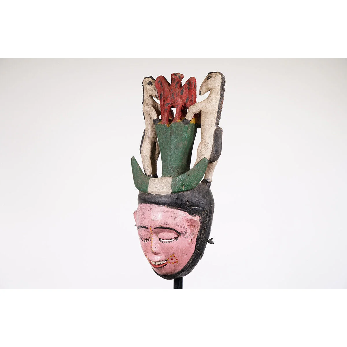Tiv Festival Mask With Horses & Bird, Nigeria #1118 - Image 3