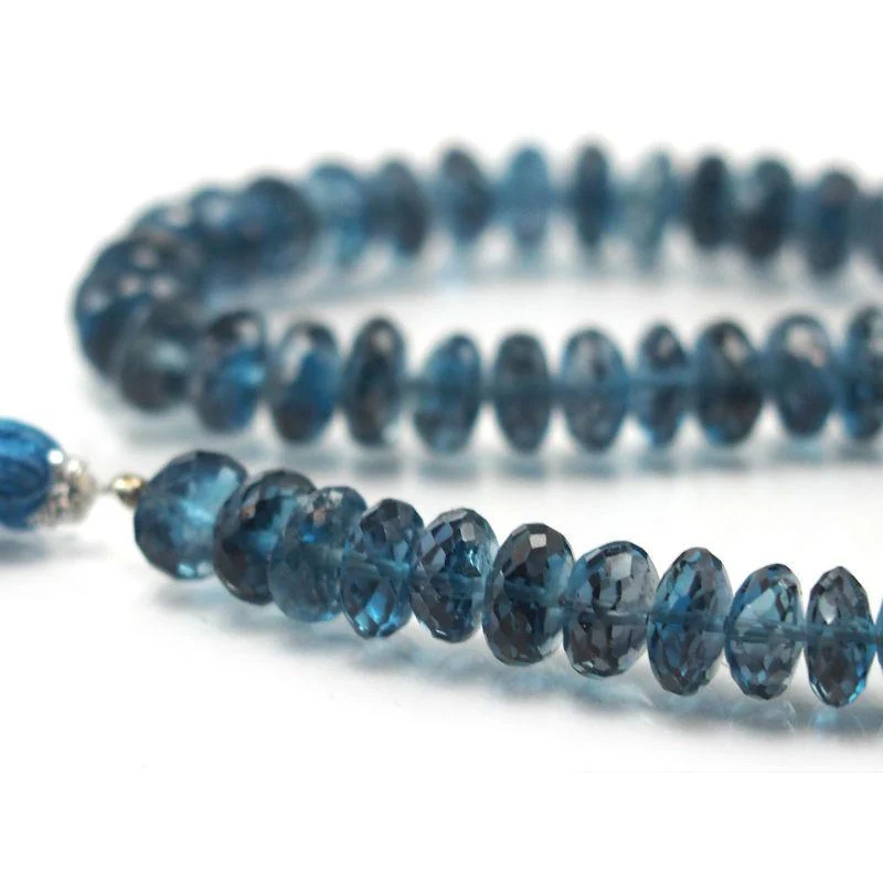 Topaz London Blue Faceted Rondelles 6-7mm Bead Strand - Image 4