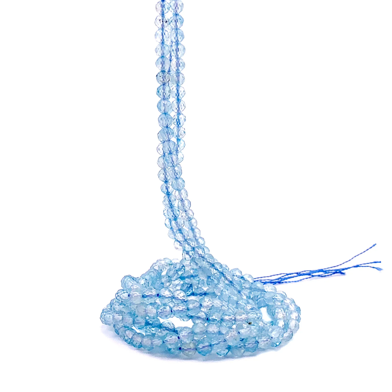 Topaz Swiss Blue 4mm Faceted Round Bead Strand - Image 4