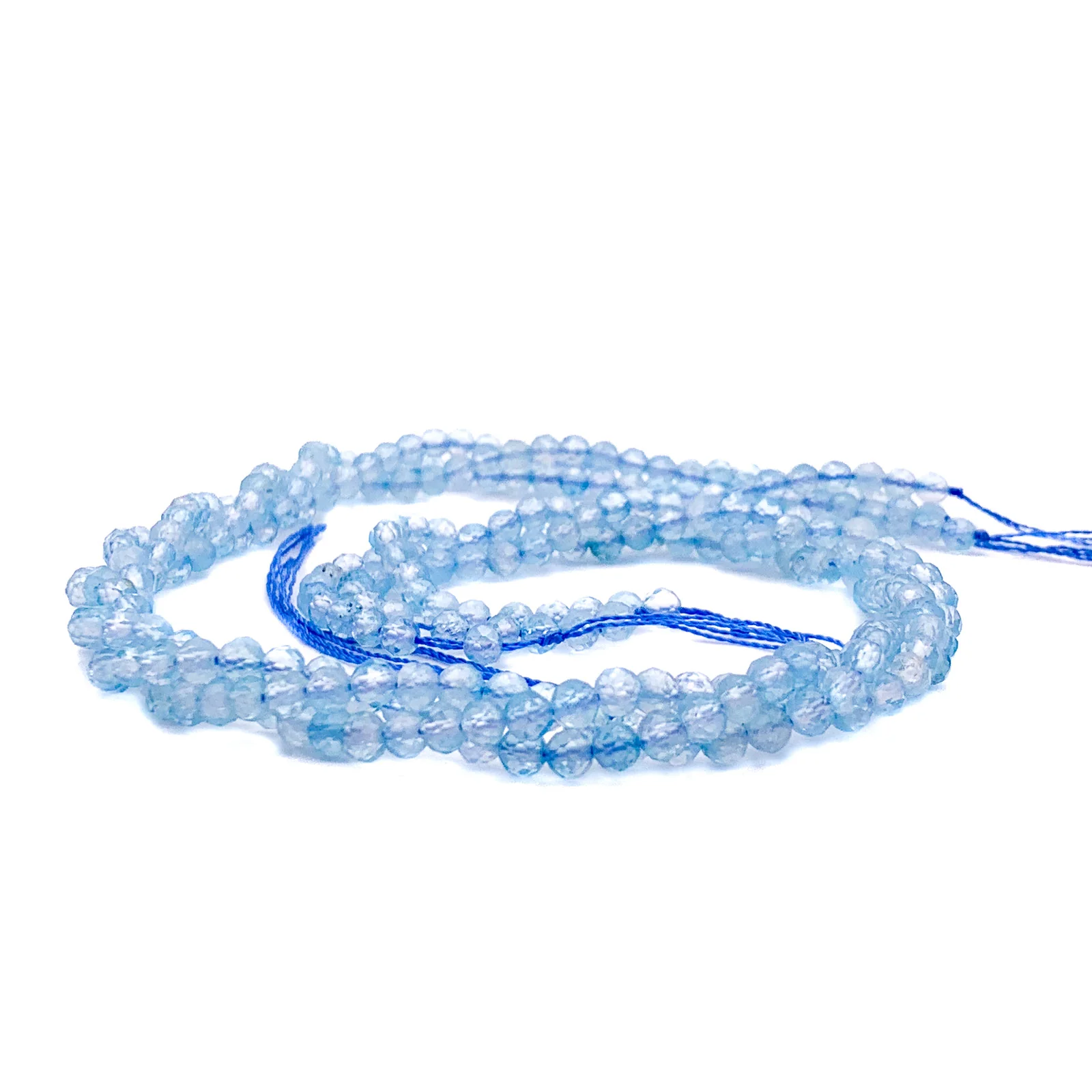 Topaz Swiss Blue 4mm Faceted Round Bead Strand - Image 5