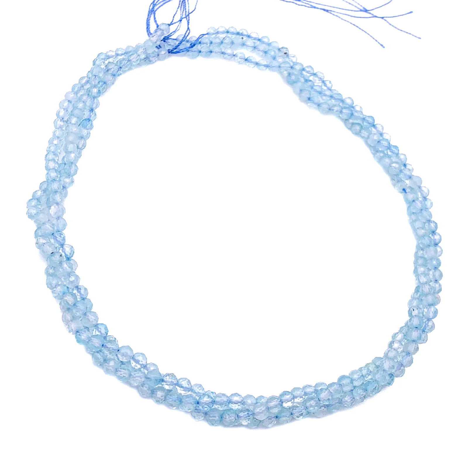 Topaz Swiss Blue 4mm Faceted Round Bead Strand - Image 6