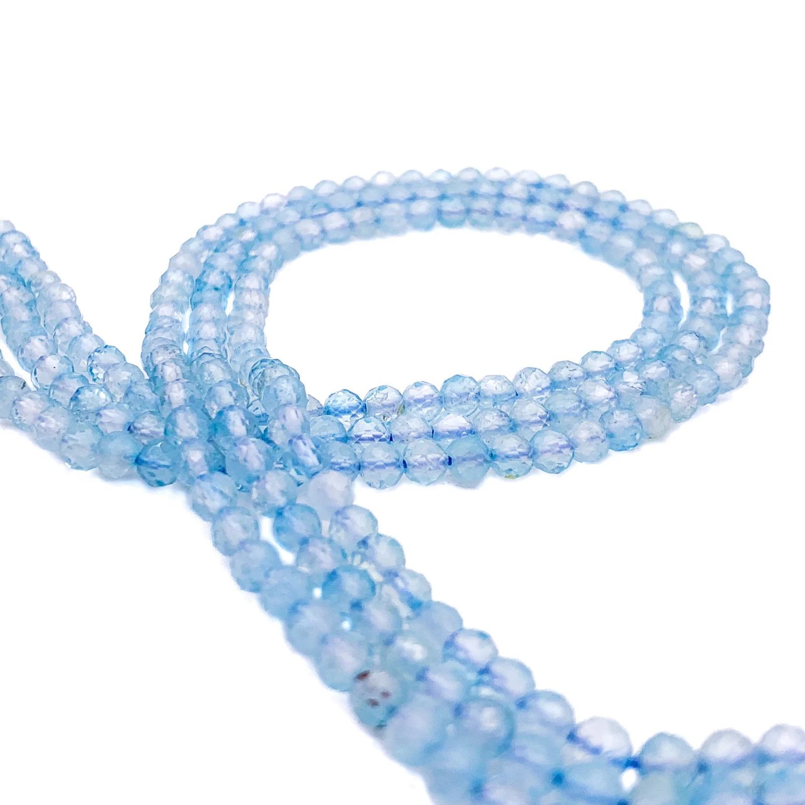 Topaz Swiss Blue 4mm Faceted Round Bead Strand - Image 7