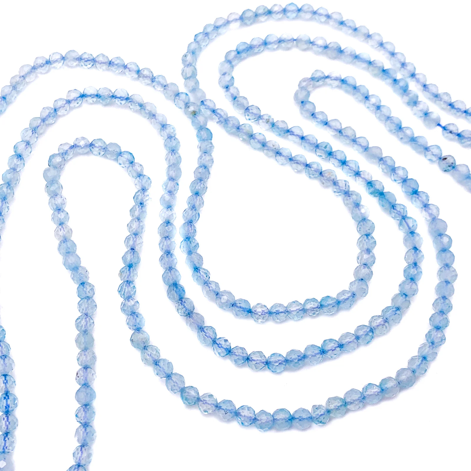 Topaz Swiss Blue 4mm Faceted Round Bead Strand - Image 8