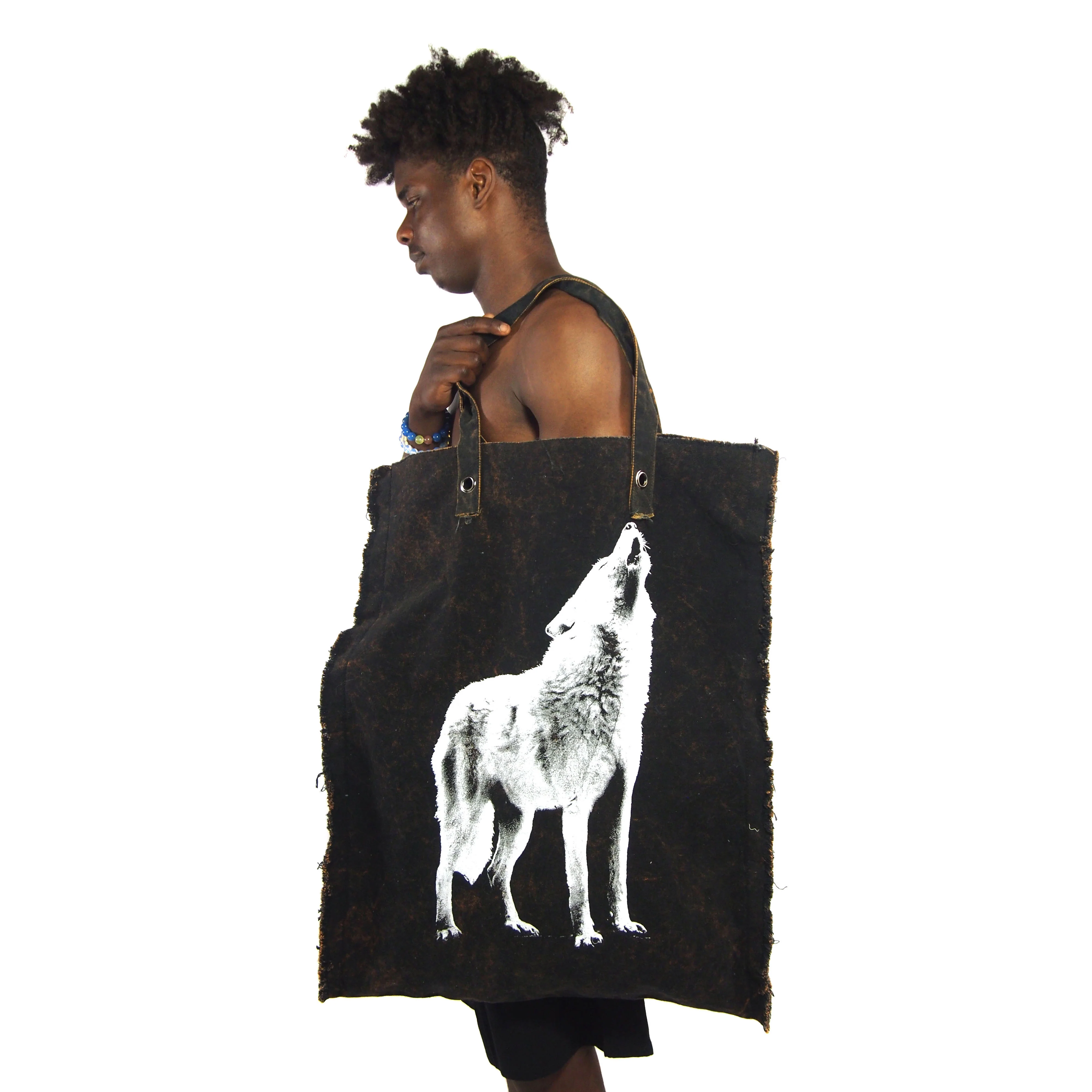 Hungry Like The Wolf Spirit Animal Oversize Tote Bag - Image 2