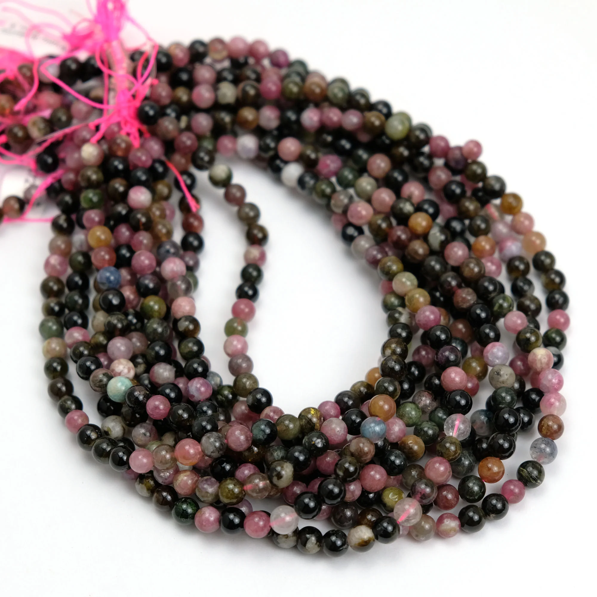 Multi Colored Tourmaline 7mm Smooth Rounds - Image 2